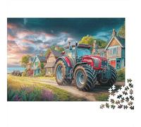 Rural Tractor Scene 1000 Vintage Countryside Painting Pieces Puzzle Extra Thick Cardboard Development Home Brain Training Idea Perfect Puzzle Lovers Couples 70x50cm/1000pcs