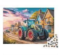 Rural Tractor Scene 1000 Vintage Farm Landscape Art Pieces Puzzle Extra Thick Cardboard Adults Creativity Beginners Holiday Office Best Men Relaxation Puzzle Lovers 52x38cm/1000pcs
