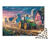 Rural Tractor Scene 1000 Vintage Farm Landscape Pieces Puzzle Extra Thick Cardboard Great Cognitive Collectors Women Challenge Holiday Couples Fun Birthday Best 38x26cm/1000pcs