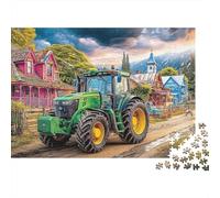 Rural Tractor Scene 1000 Vintage Farm Landscape Style Pieces Puzzle Extra Thick Cardboard Great Cognitive Collectors Women Challenge Holiday Couples Fun Birthday Best 52x38cm/1000pcs