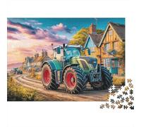 Rural Tractor Scene 1000pc DIY Jigsaw Puzzle for Young Adults Thick Cardboard Vintage Farm Landscape Art Home Decoration Wall Display Gift for Friends Decorative Jigsaw Puzzle 70x50cm/1000pcs