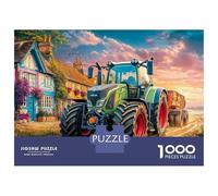 Rural Tractor Scene 1000pc Vintage Countryside Illustration Heavy-duty Cardboard Puzzle for Brain Teaser Lovers Team Building Leisure Entertainment Home Leisure Time 70x50cm/1000pcs