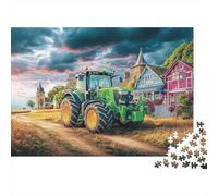 Rural Tractor Scene 1000Pieces JigsawPuzzlesVintage Farm Landscape Art ForAdults Challenging LargePiecePuzzles Age12+byth EducationalGame Uncover The Puzzle 70x50cm/1000pcs