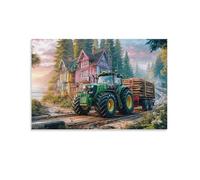 Rural tractor scene,Adult Jigsaw Puzzle 1000 Pieces,Classic Jigsaw Puzzles for Teens Boys and Girls with Sturdy, Tight-Fitting Pieces,Letters on the back,38x52cm