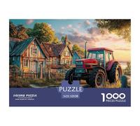 Rural Tractor Scene Durable Material Vintage Countryside Painting Easy to Assemble Pieces, Perfect for Relaxing, Unwinding And Enjoying Quiet Moments 52x38cm/1000pcs