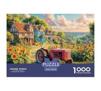 Rural Tractor Scene Durable Material Vintage Farm Art Style Easy to Assemble Pieces, Perfect for Relaxing, Unwinding And Enjoying Quiet Moments 70x50cm/1000pcs