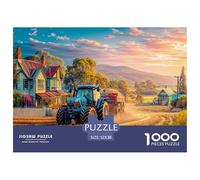 Rural Tractor Scene Durable Material Vintage Farm Landscape Easy to Assemble Pieces, Perfect for Relaxing, Unwinding And Enjoying Quiet Moments 52x38cm/1000pcs