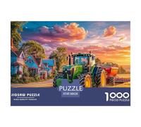 Rural Tractor Scene Durable Thick Paper Vintage Farm Landscape Style Interesting Brain Challenge, Perfect for Adults Looking for Relaxing Hobby at Home 38x26cm/1000pcs