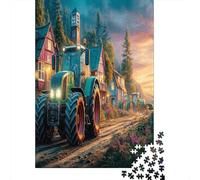 Rural Tractor Scene Extra-Thick Cardboard Vintage Farm Landscape Style DIY Jigsaw Puzzle 12+ Adults Kids Fun Challenging Family Game Beautiful Home Wall Decoration 38x26cm/1000pcs