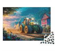 Rural Tractor Scene Extra-Thick Cardboard Vintage Farm Landscape Style DIY Jigsaw Puzzle 12 Years Up Adults Kids Fun Family Game Beautiful Home Decoration Leisure Activity 70x50cm/1000pcs