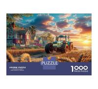 Rural Tractor Scene- Family Puzzles 1000 Pieces with High Definition Print Centenary Jigsaws Vintage Farm Landscape for A Sustainable Hobby As Wall Art Puzzle 52x38cm/1000pcs