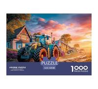 Rural Tractor Scene Firm Interlocking Design Vintage Farm Landscape Art Great Gift Choice for Puzzle Lovers, Friends And Family on Any Occasion 52x38cm/1000pcs