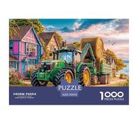 Rural Tractor Scene Firm Interlocking Design Vintage Farm Landscape Style Great Gift Choice for Puzzle Lovers, Friends And Family on Any Occasion 70x50cm/1000pcs