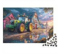 Rural Tractor Scene Jigsaw Puzzle 1000 Pieces Gift Box for Adults Challenging Game Vintage Farm Landscape Stress Relief Decorative Poster 70x50cm/1000pcs