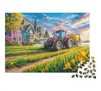 Rural Tractor Scene Jigsaw Puzzle Farm Landscape Art Style Couple Non Toxic Logic Game Fun Puzzle Lovers Gift 1000 Pieces 70x50cm/1000pcs