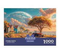 Rural Tractor Scene Jigsaw Puzzle Puzzle for Adults Recycled Paper for Aduls 1000 Piece Puzzle Fun Fantasy Planet Backdrop And Challenging Family Game Impossible Hard Difficult Challenging 70x50cm/10