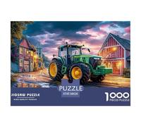 Rural Tractor Scene Jigsaw Puzzle Puzzle for Adults Recycled Paper for Aduls 1000Pc Puzzle Fun Vintage Farm Landscape Styleand Challenging Family Game Educational Game Decompression 38x26cm/1000pcs