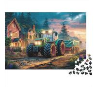 Rural Tractor Scene Jigsaw Puzzle Vintage Farm Landscape Style Puzzle for Adults Impossible Hard Difficult Challenging Made in Italy 70x50cm/1000pcs