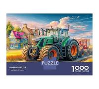 Rural Tractor Scene Jigsaw Puzzles 1000 Pieces - Artistic Countryside Illustration Mum's Gift Idea - Relaxing Activity - Quality Paperboard 38x26cm/1000pcs