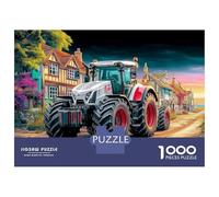 Rural Tractor Scene Jigsaw Puzzles 1000 Pieces - Digital Art Style Vibrant Focus & Concentration Game - Quality Paper Finish 38x26cm/1000pcs