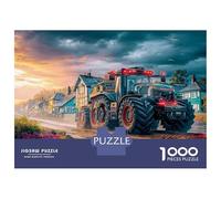 Rural Tractor Scene Jigsaw Puzzles 1000 Pieces - Modern Farm Vehicle Style Focus & Concentration Game - Quality Paper Finish 70x50cm/1000pcs