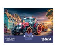 Rural Tractor Scene Jigsaw Puzzles 1000 Pieces - Rural Farm Vehicle Style Interlocking Paper Pieces - High Definition Colour Print 38x26cm/1000pcs