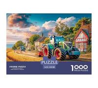 Rural Tractor Scene Jigsaw Puzzles Adult Jigsaws Recycled Paper for Aduls 1000Pc Puzzle Fun And Challenging Family Game Educational Game Vintage Farm Landscape ArtDecompression 52x38cm/1000pcs