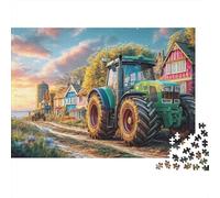 Rural Tractor Scene Jigsaw Puzzles for Adult The Impossible Challenge 1000 Pieces Vintage Farm Landscape Difficult Hard Jigsaw Puzzles for Man And Woman with Letters on Back 70x50cm/1000pcs