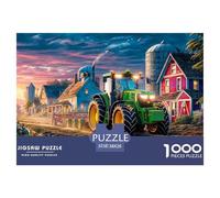 Rural Tractor Scene Non Fading Material Vintage Farm Landscape Fun Relaxing Activity, Perfect for Reducing Anxiety And Enjoying Calm Time 38x26cm/1000pcs