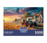 Rural Tractor Scene Non Fading Material Vintage Farm Landscape Style Fun Relaxing Activity, Perfect for Reducing Anxiety And Enjoying Calm Time 38x26cm/1000pcs