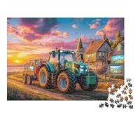 Rural Tractor Scene Paperboard Pastoral Countryside Style Classic Jigsaw Puzzle Interactive Boredom Buster 70x50cm/1000pcs