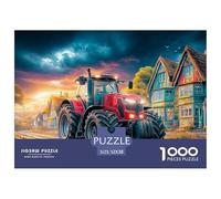 Rural Tractor Scene Precise Cutting Pieces Vibrant Countryside Style Eco Friendly Cardboard, Ideal for Stress Relief And Mental Calmness in Daily Life 52x38cm/1000pcs