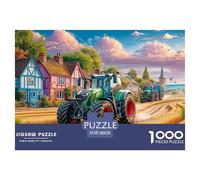 Rural Tractor Scene Premium Cardboard Vintage Countryside Painting Fun Relaxing Game, Great for Unwinding, Reducing Pressure And Enjoying Life 38x26cm/1000pcs