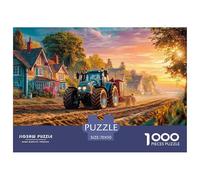 Rural Tractor Scene Premium Cardboard Vintage Countryside Scene Fun Relaxing Game, Great for Unwinding, Reducing Pressure And Enjoying Life 70x50cm/1000pcs