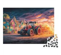 Rural Tractor Scene Puzzle 1000 Pieces Adults Fun Challenging Leisure Game Fantasy Rural Landscape Style Eco Board Sturdy Build 52x38cm/1000pcs