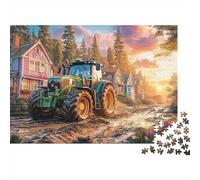 Rural Tractor Scene Puzzle 1000 Pieces Adults Teens Creative Mind Relax Hobby Farm Landscape Painting Style Strong Fit Durable Materials 70x50cm/1000pcs