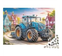 Rural Tractor Scene Puzzle 1000 Pieces Adults Teens Creative Mind Relax Hobby Rural Village Scene Style Strong Fit Durable Materials 38x26cm/1000pcs