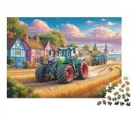 Rural Tractor Scene Puzzle for Adults Vintage Countryside Painting Jigsaw Puzzle Compact Box 1000 Pieces 52x38cm/1000pcs