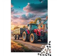 Rural Tractor Scene Puzzles 1000 Piece for Adults Jigsaw Puzzles Vintage Countryside Painting Jigsaw Puzzle Challenging 70x50cm/1000pcs