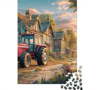 Rural Tractor Scene Puzzles 1000 Piece for Adults Jigsaw Puzzles Vintage Farm Landscape Jigsaw Puzzles Game for The Whole 52x38cm/1000pcs