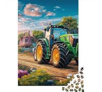 Rural Tractor Scene Puzzles 1000 Piece for Adults Vintage Countryside Illustration Jigsaw Puzzle Challenging 70x50cm/1000pcs