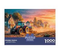 Rural Tractor Scene Quality Construction Farm Landscape Painting Style for Puzzle Fans, Adults And Teenagers Who Love Brain Games 38x26cm/1000pcs