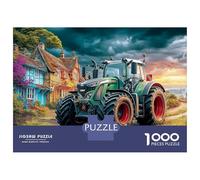 Rural Tractor Scene Recycled Cardboard 1000 Piece Jigsaw Modern Farm Vehicle Style Puzzles for Kids with Attention-Deficit Issues 52x38cm/1000pcs