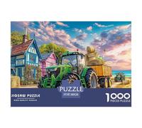 Rural Tractor Scene Reliable Paper Construction Farm Landscape Painting Style Excellent Hobby for Unwinding After Work And Reducing Daily Tiredness 38x26cm/1000pcs