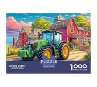 Rural Tractor Scene Safe Cardboard Material Vintage Farm Illustration Style Fun Challenging Experience, Great for Adults And Older Teenagers Alike 70x50cm/1000pcs