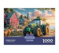 Rural Tractor Scene Smooth Surface Pieces Vintage Countryside Painting Great for Improving Patience, Focus And Cognitive Ability in Spare Time 52x38cm/1000pcs
