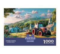 Rural Tractor Scene Thick Cardboard Pieces Vintage Countryside Painting Excellent for Training Memory, Concentration And Logical Thought Process 52x38cm/1000pcs