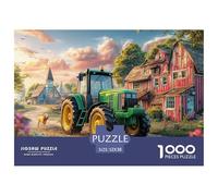 Rural Tractor Scene Thick Cardboard Pieces Vintage Farm Landscape Excellent for Training Memory, Concentration And Logical Thought Process 52x38cm/1000pcs