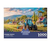 Rural Tractor Scene Thick Cardboard Pieces Vintage Farm Landscape Style Excellent for Training Memory, Concentration And Logical Thought Process 38x26cm/1000pcs
