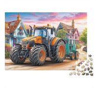 Rural Tractor Scene Thousand Piece Vintage Countryside Illustrationcardboard Jigsaw Puzzle for Kids Thick Pieces No Burrs Easy to Assemble Educational 52x38cm/1000pcs